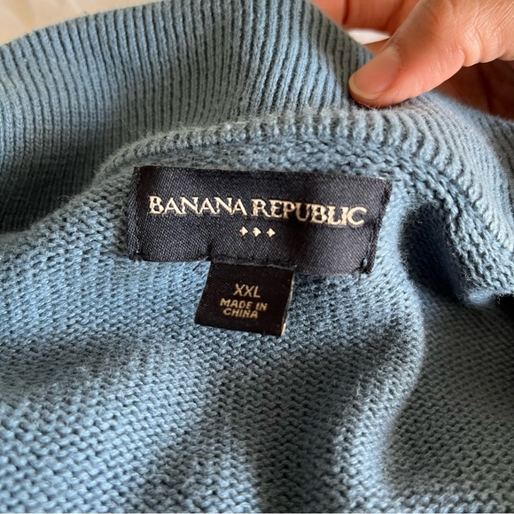 Banana Republic Men’s zip up sweater size XXL Greenish blue - Picture 4 of 4